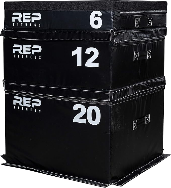 REP Fitness Stackable Soft Foam Plyo Boxes, Adjustable Jump Platforms for Home Gym Training, Durable Cushioned Step for Exercise, Balance, Squats, HIIT Workouts, Strength Conditioning, Vinyl Cover