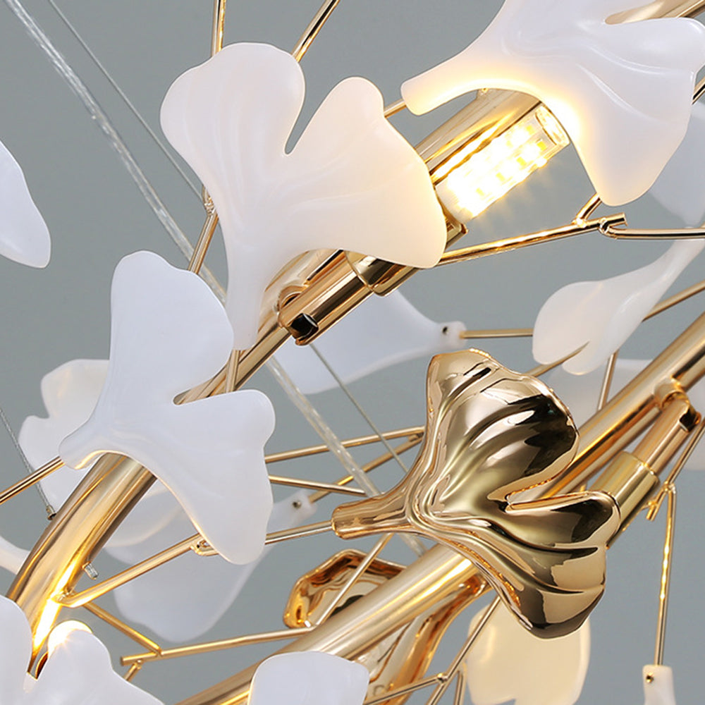 Glam Ceramic Leaf Chandelier