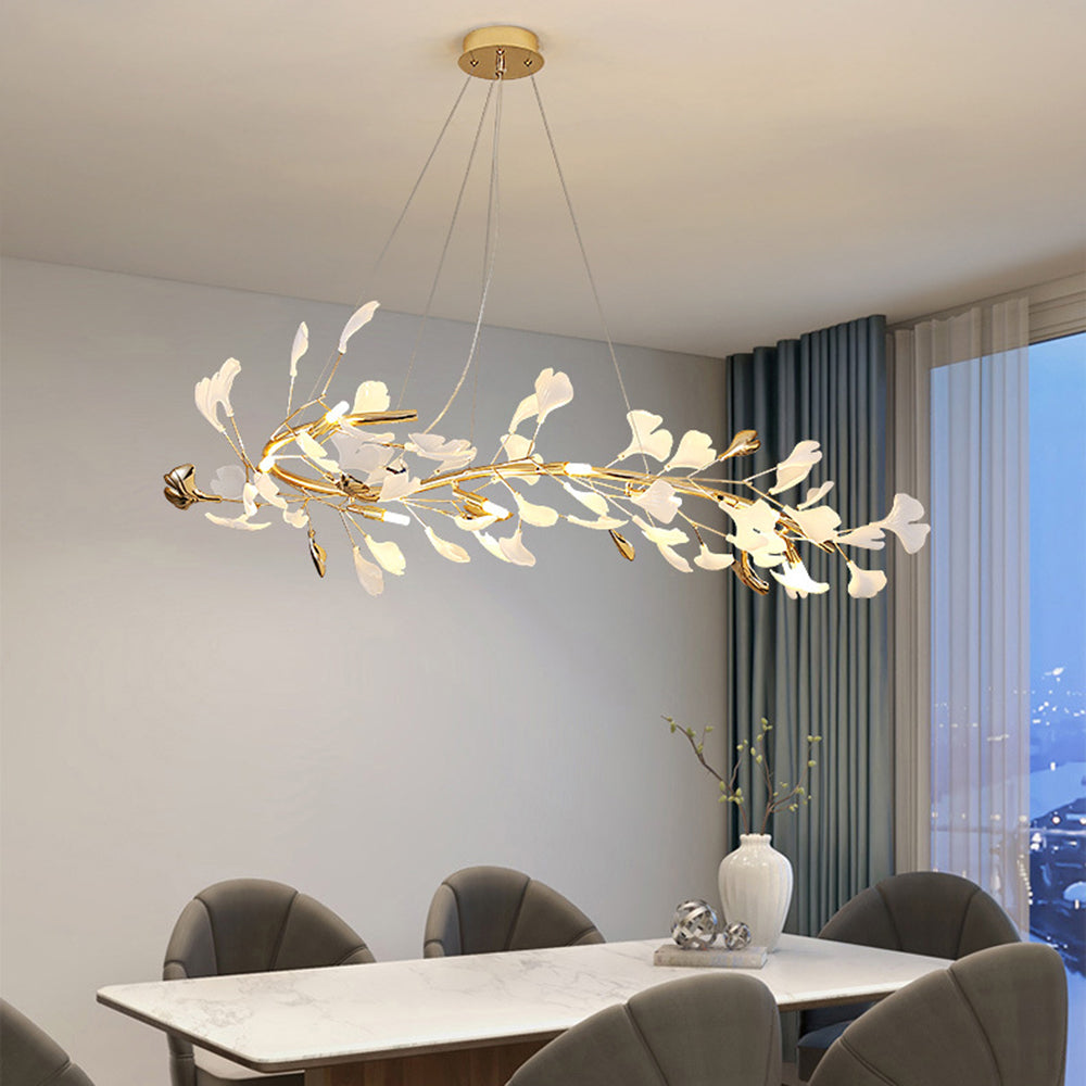 Glam Ceramic Leaf Chandelier