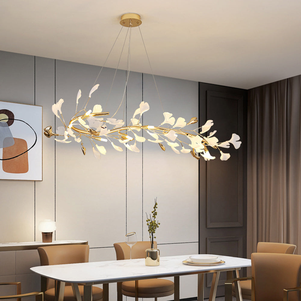 Glam Ceramic Leaf Chandelier