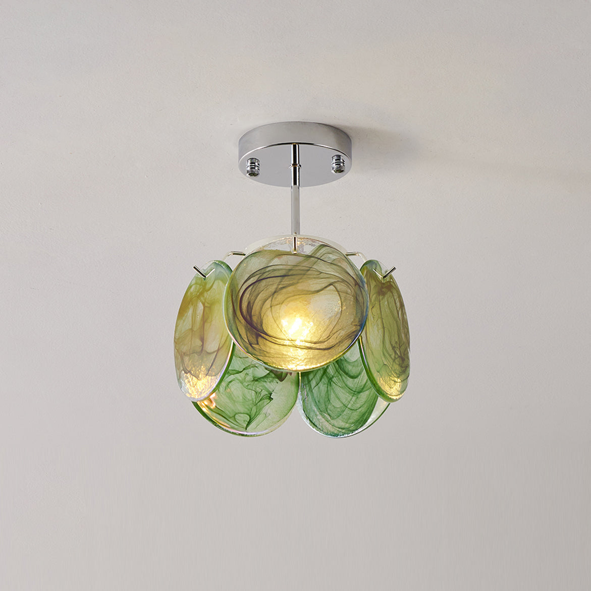Boho Tinted Glass Ceiling Lamp