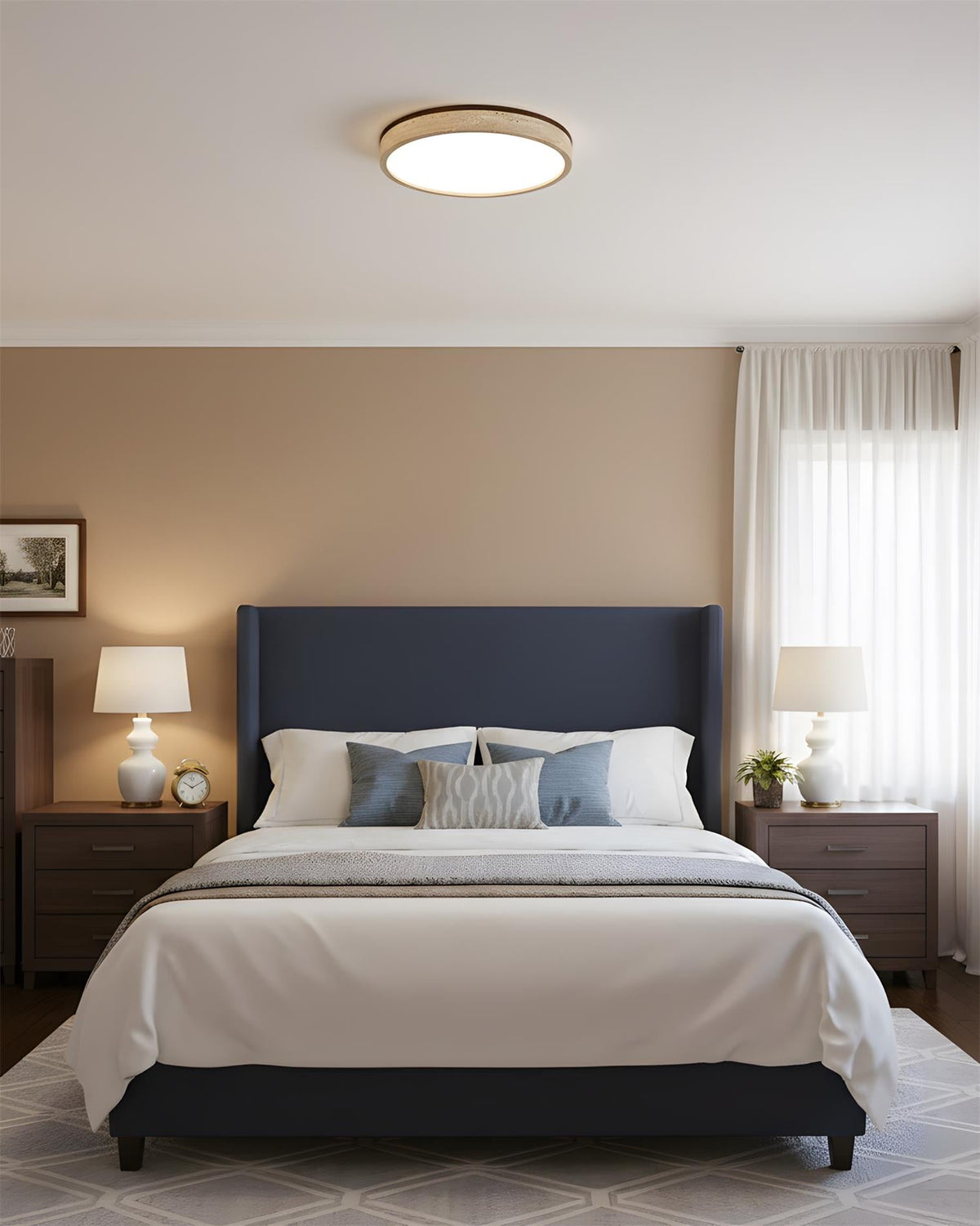 Organic Modern Travertine Ceiling Lamp