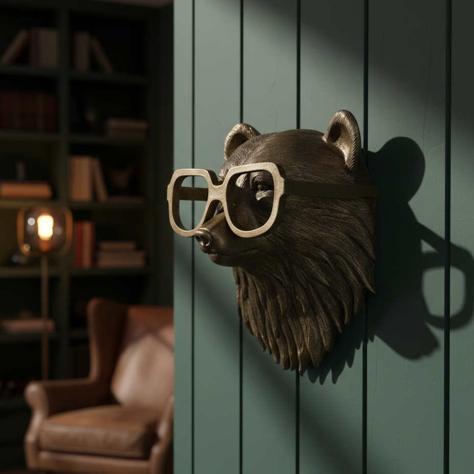Rustic Resin Animal Head Wall Decor