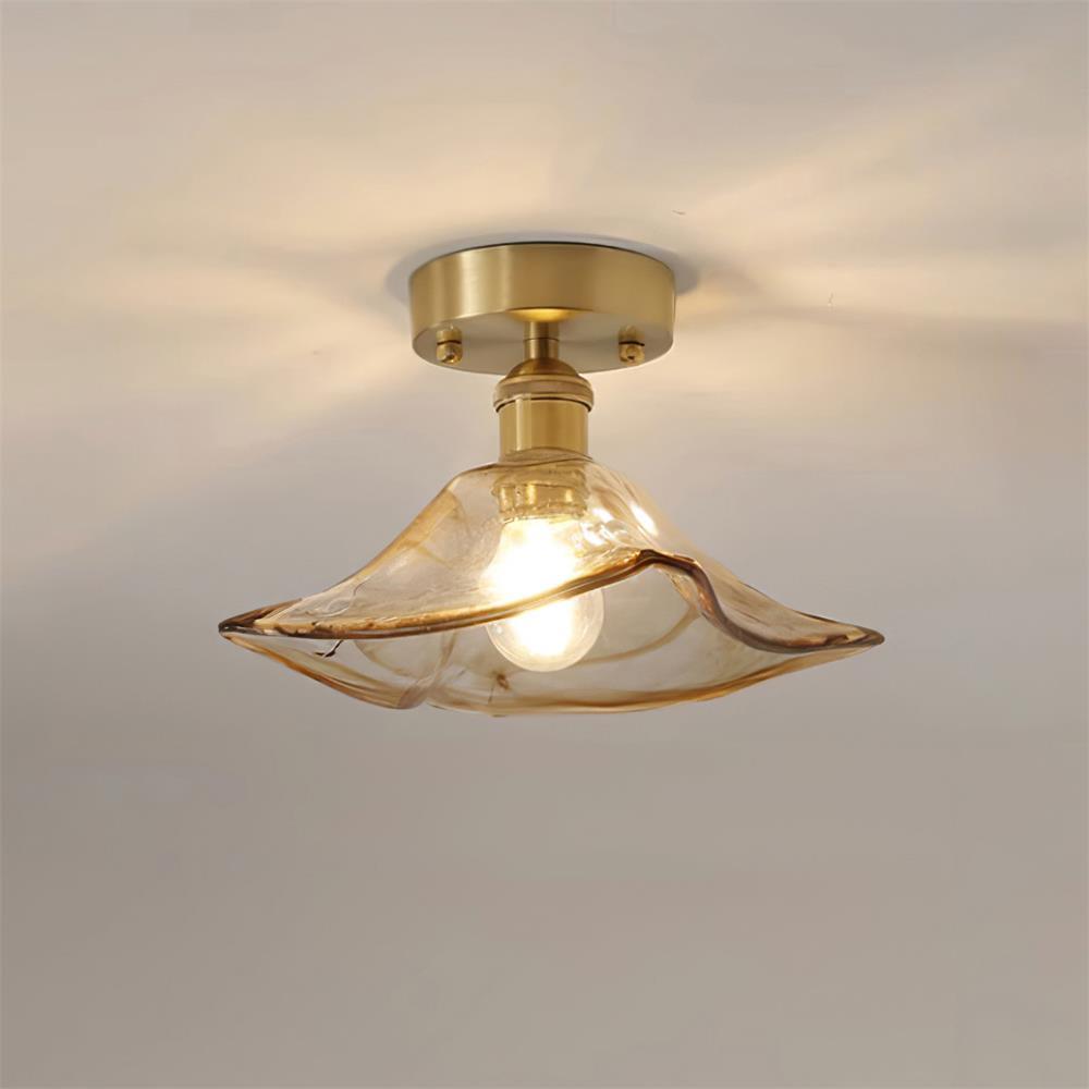 Art Deco Amber Glass Pendant Light