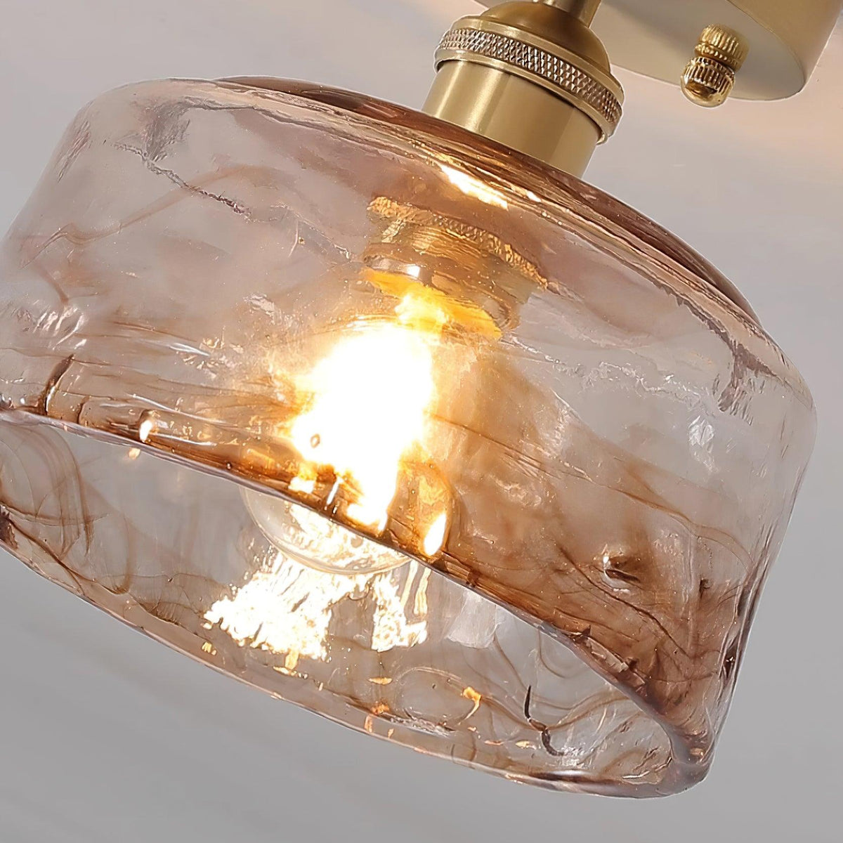 Art Deco Amber Glass Pendant Light