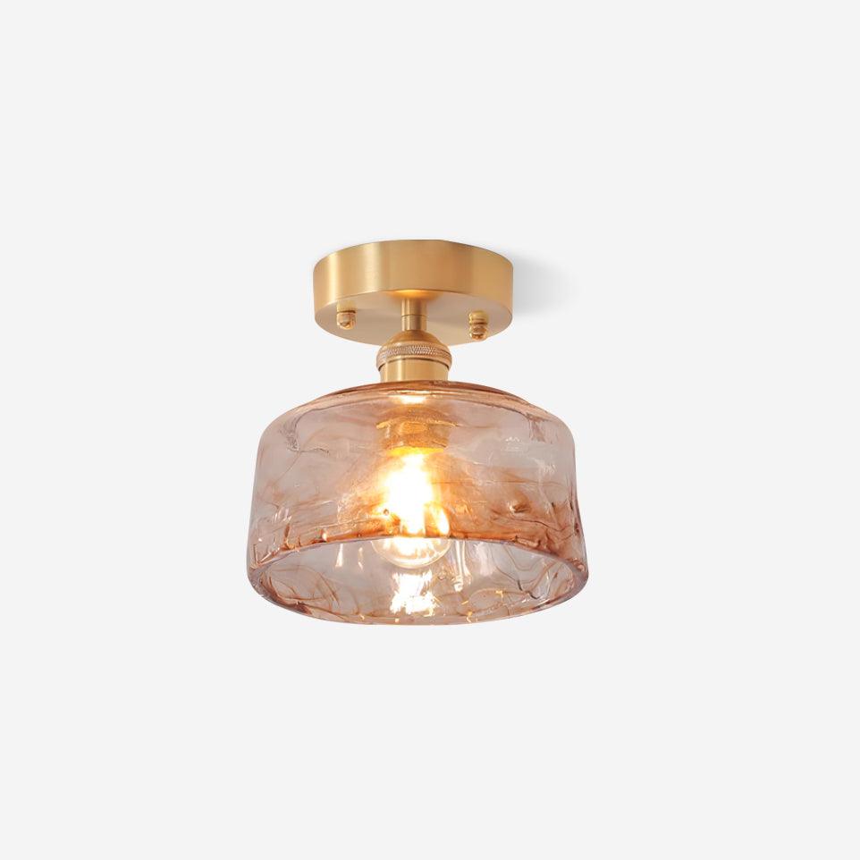 Art Deco Amber Glass Pendant Light