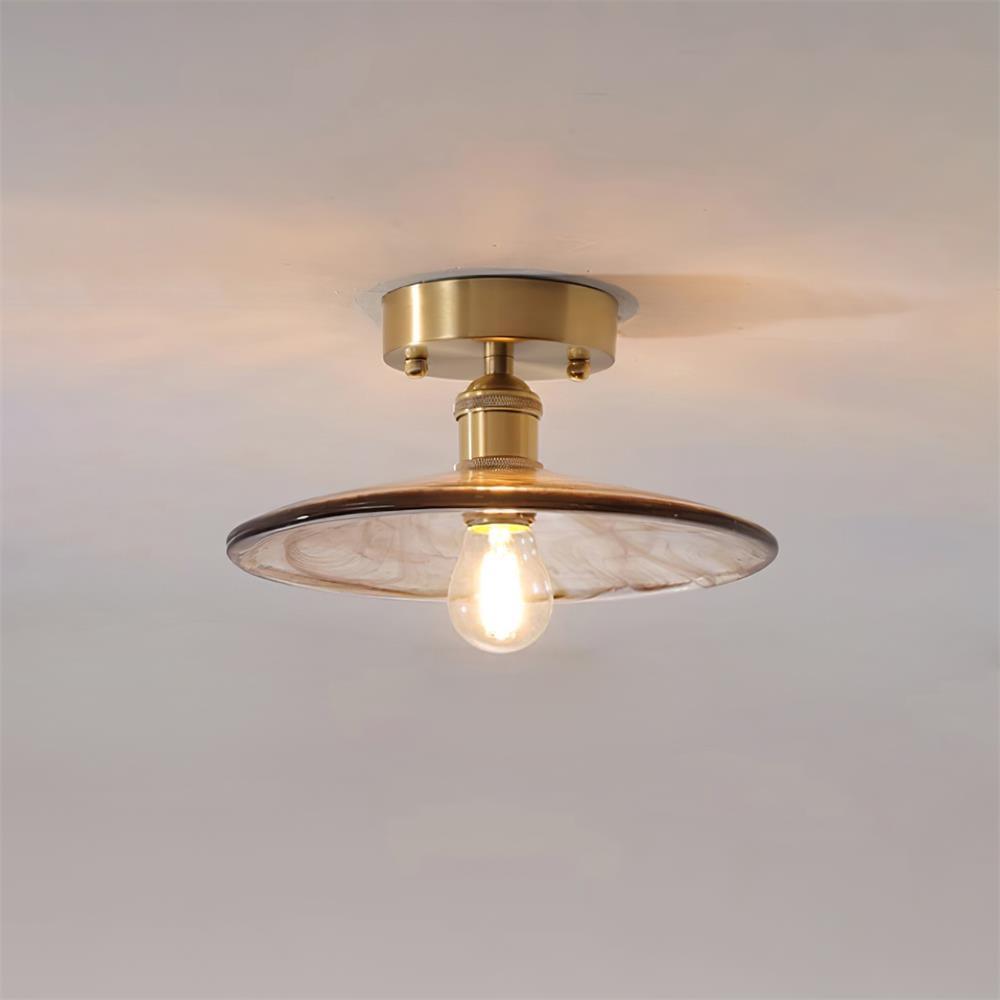Art Deco Amber Glass Pendant Light