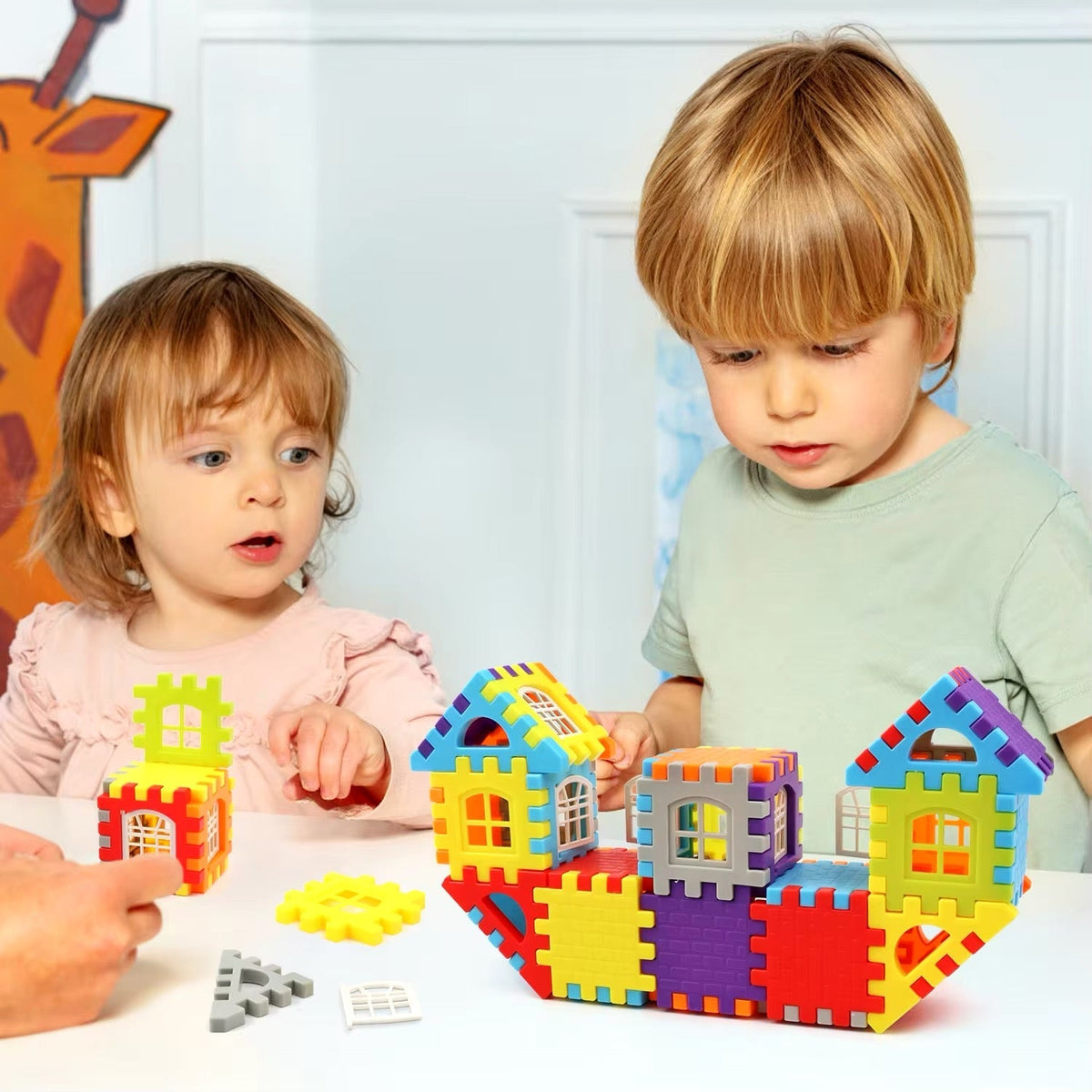Kids Montessori Transparent Window Building Blocks Set