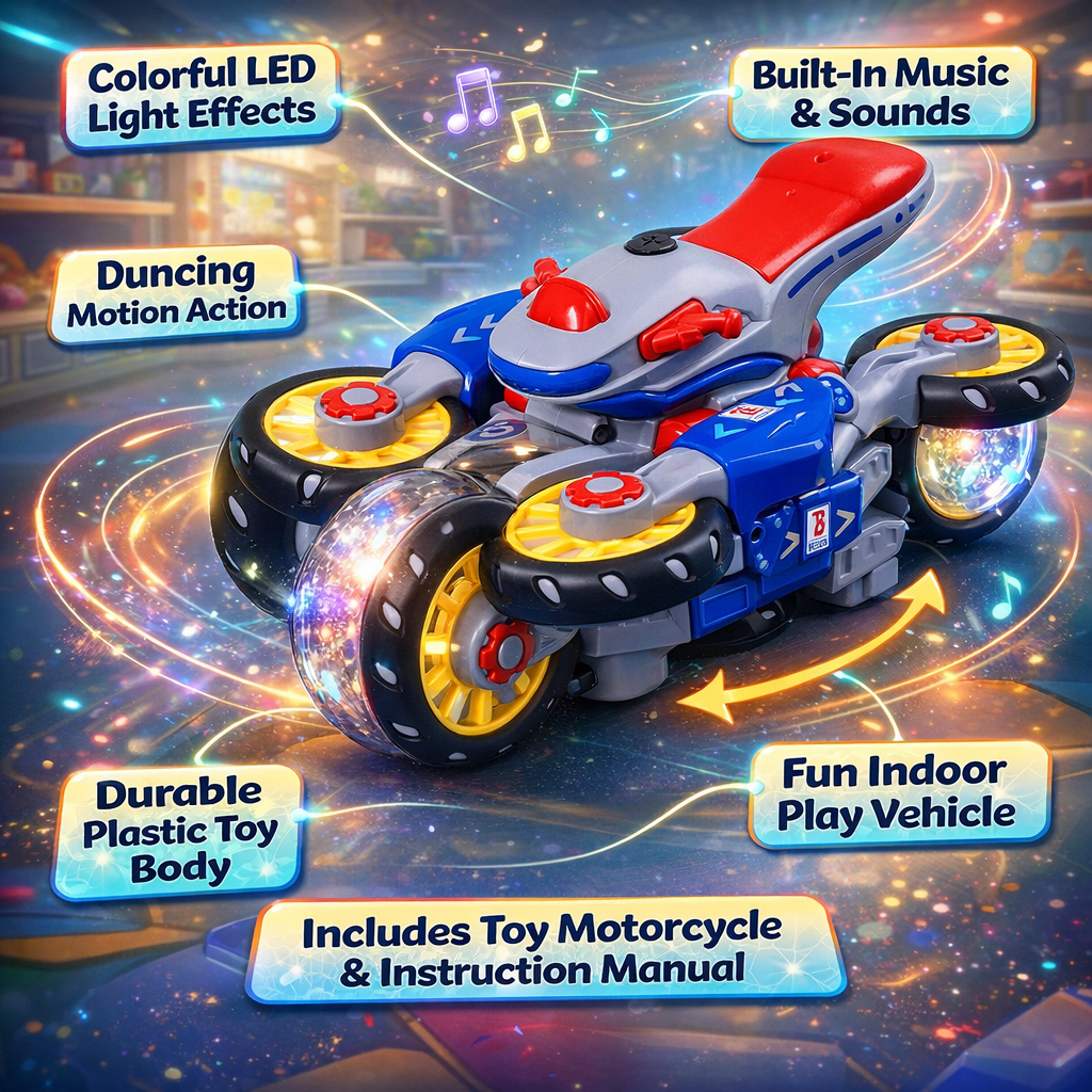 Kids Light Up Musical Dancing Toy Motorcycle