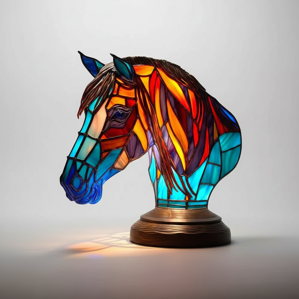 AnimalGlow Table Lamp | Stained-Glass Style Animal Design