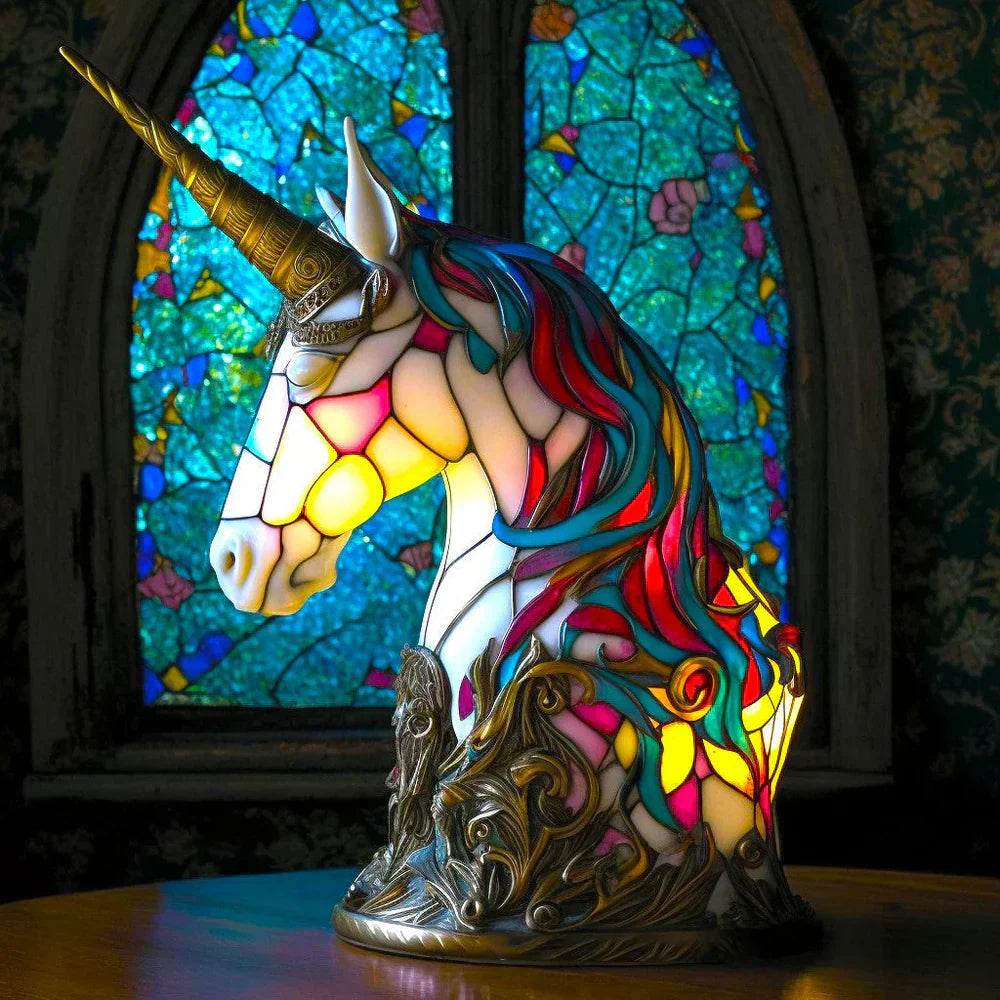 AnimalGlow Table Lamp | Stained-Glass Style Animal Design