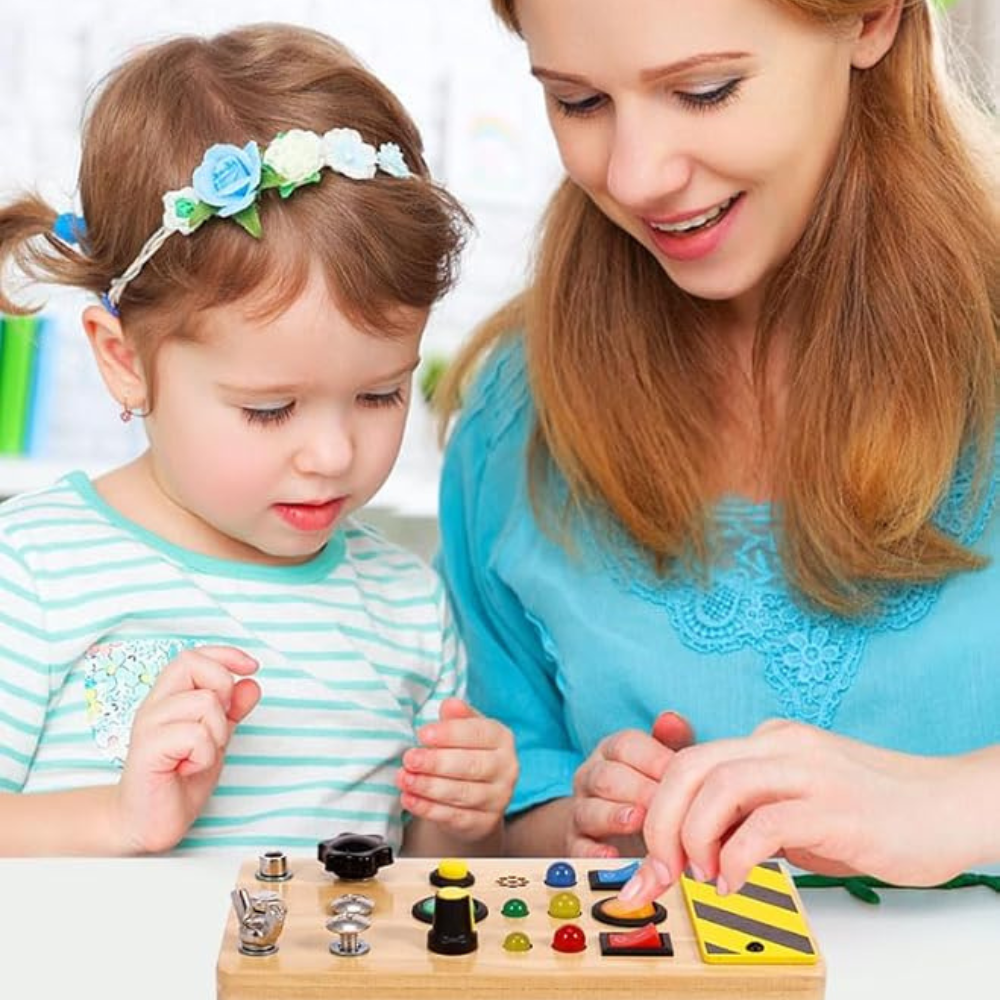 Toddler Light Up Button Sensory Busy Board