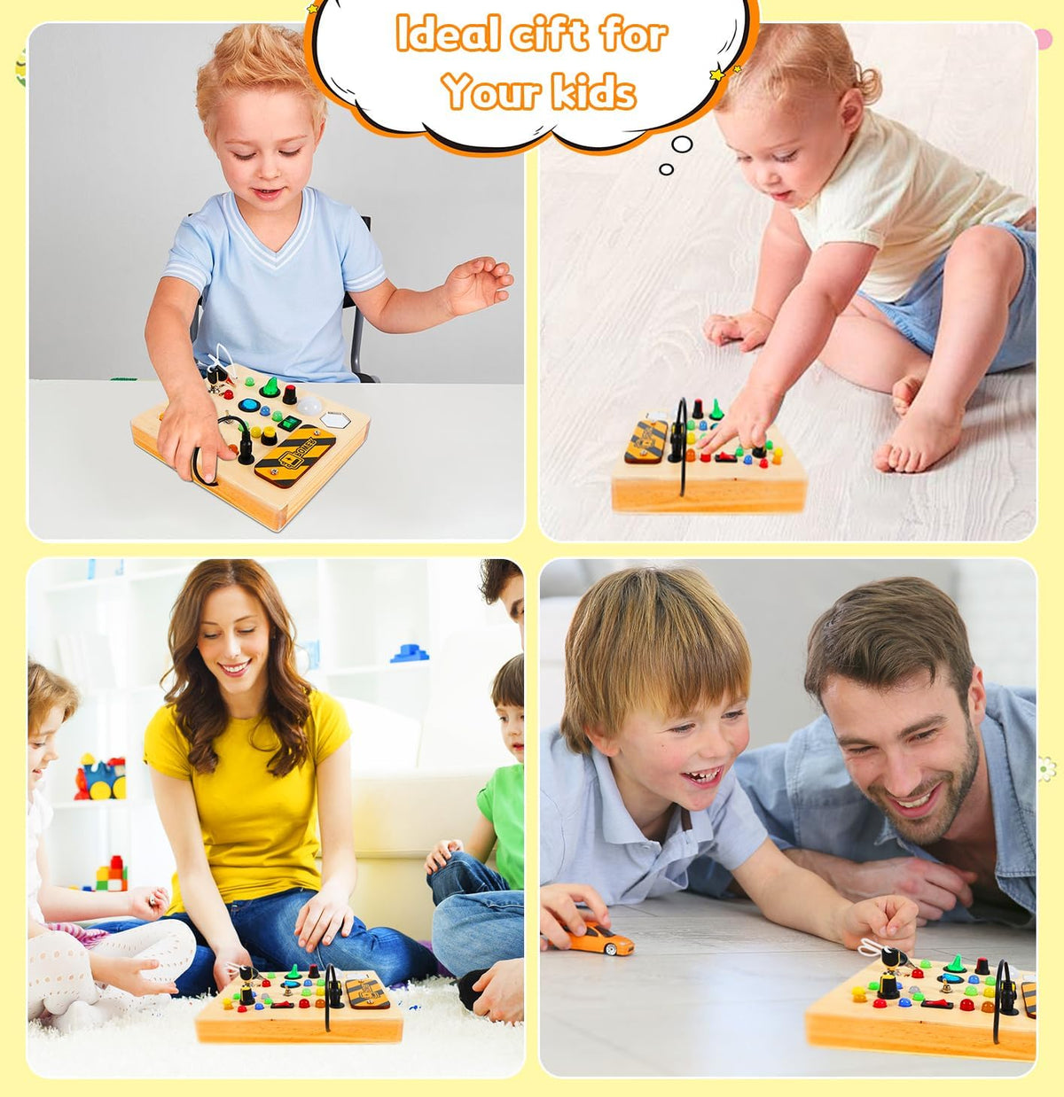 Toddler Light Up Button Sensory Busy Board