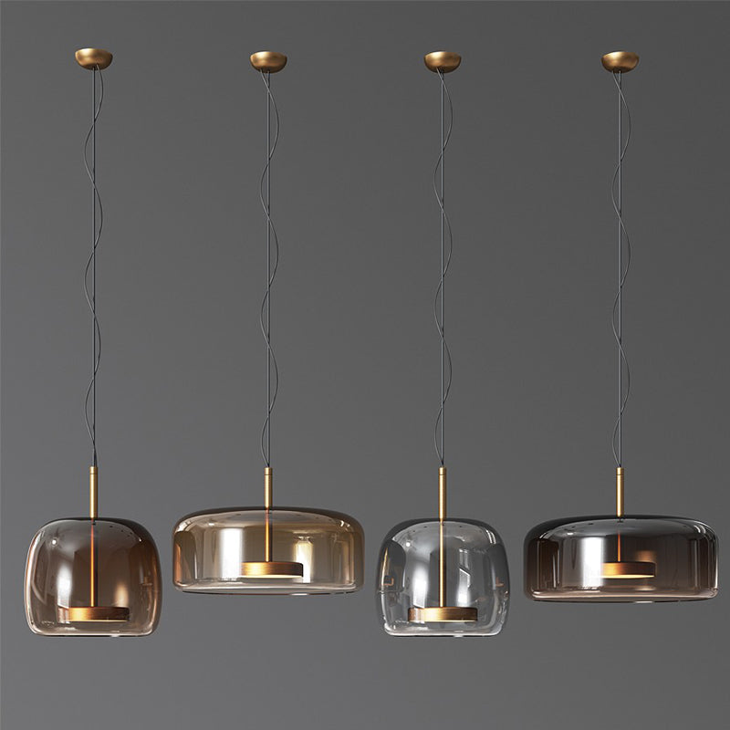 Contemporary Glass Dome Pendant Light