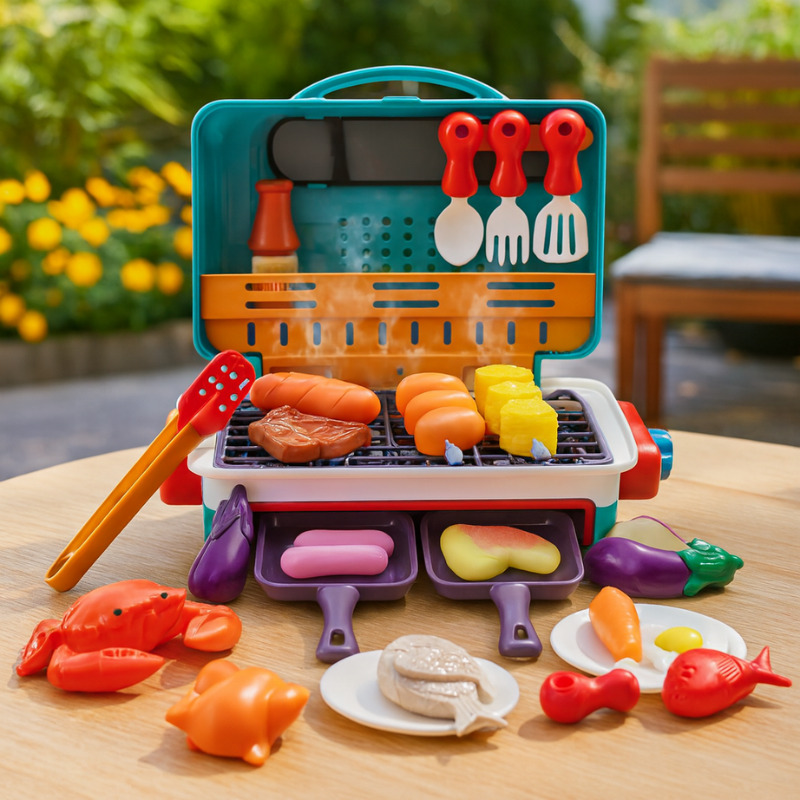 Kids Pretend Play BBQ Grill Playset