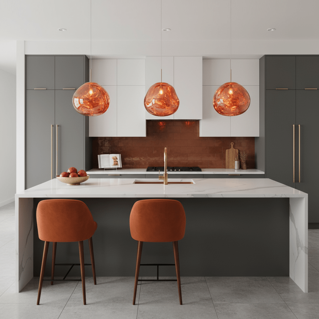 Glam Sculptural Mirrored Pendant Light