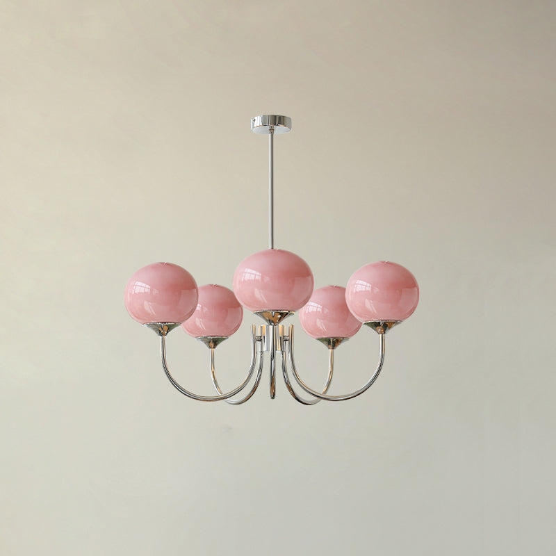 Contemporary Multi-Light Glass Chandelier
