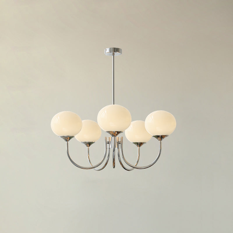 Contemporary Multi-Light Glass Chandelier