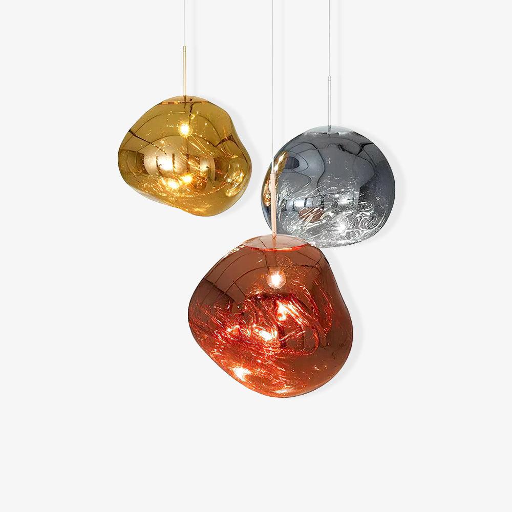 Glam Sculptural Mirrored Pendant Light