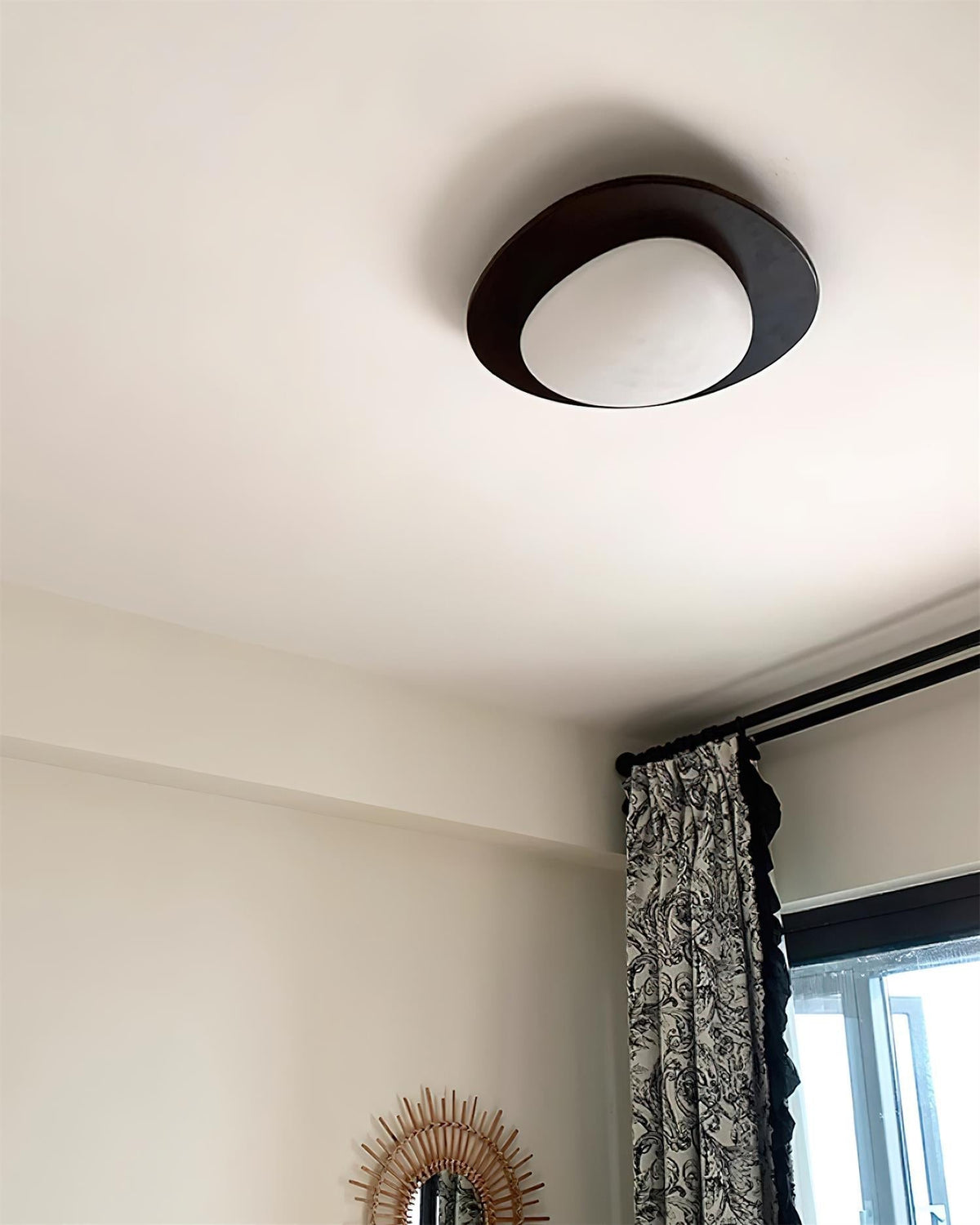Minimalist Wood Oval Ceiling Light