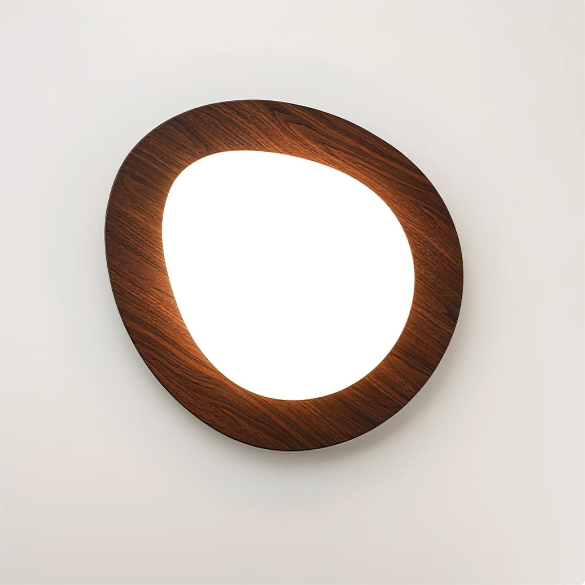 Minimalist Wood Oval Ceiling Light