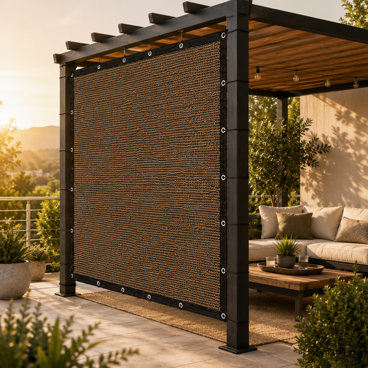 Water-Resistant Pergola Privacy Shade Panel