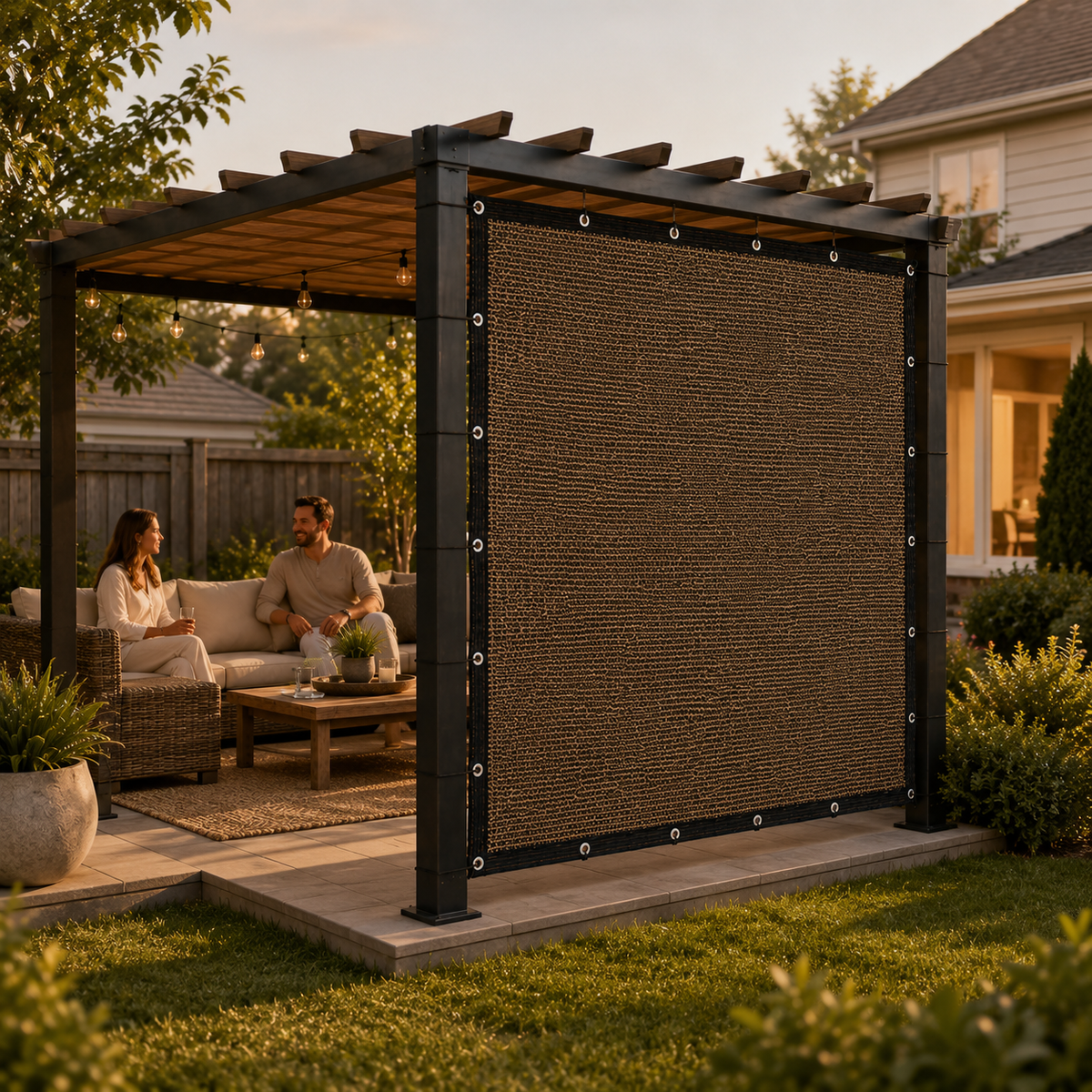 Water-Resistant Pergola Privacy Shade Panel