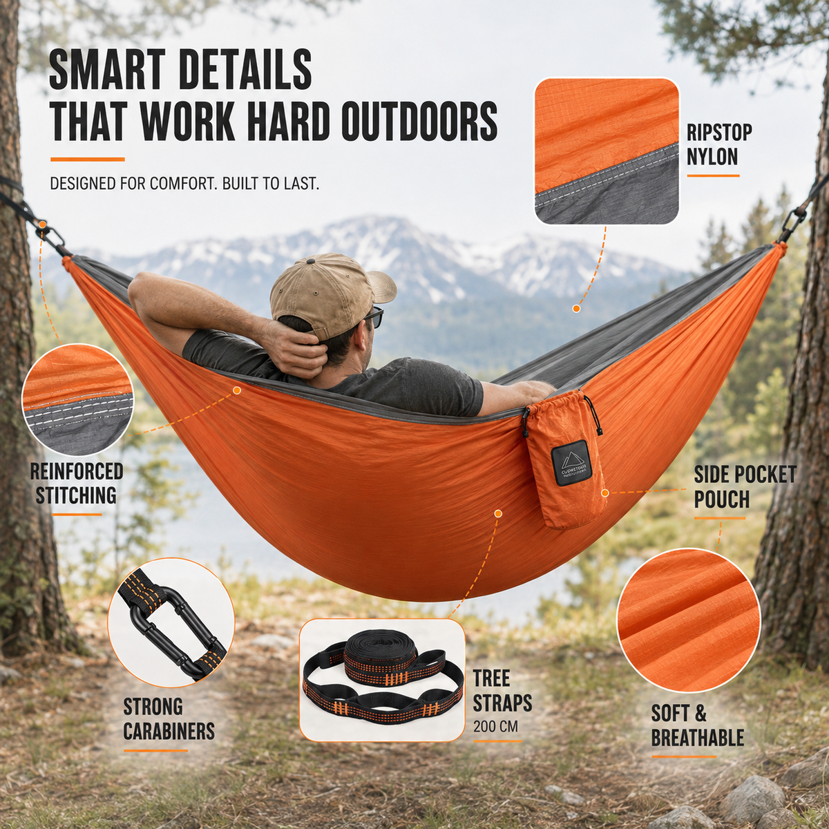 Packable Lightweight Double Camping Hammock
