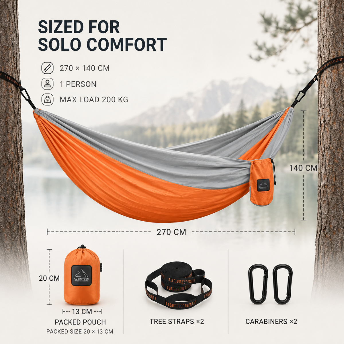 Packable Lightweight Double Camping Hammock