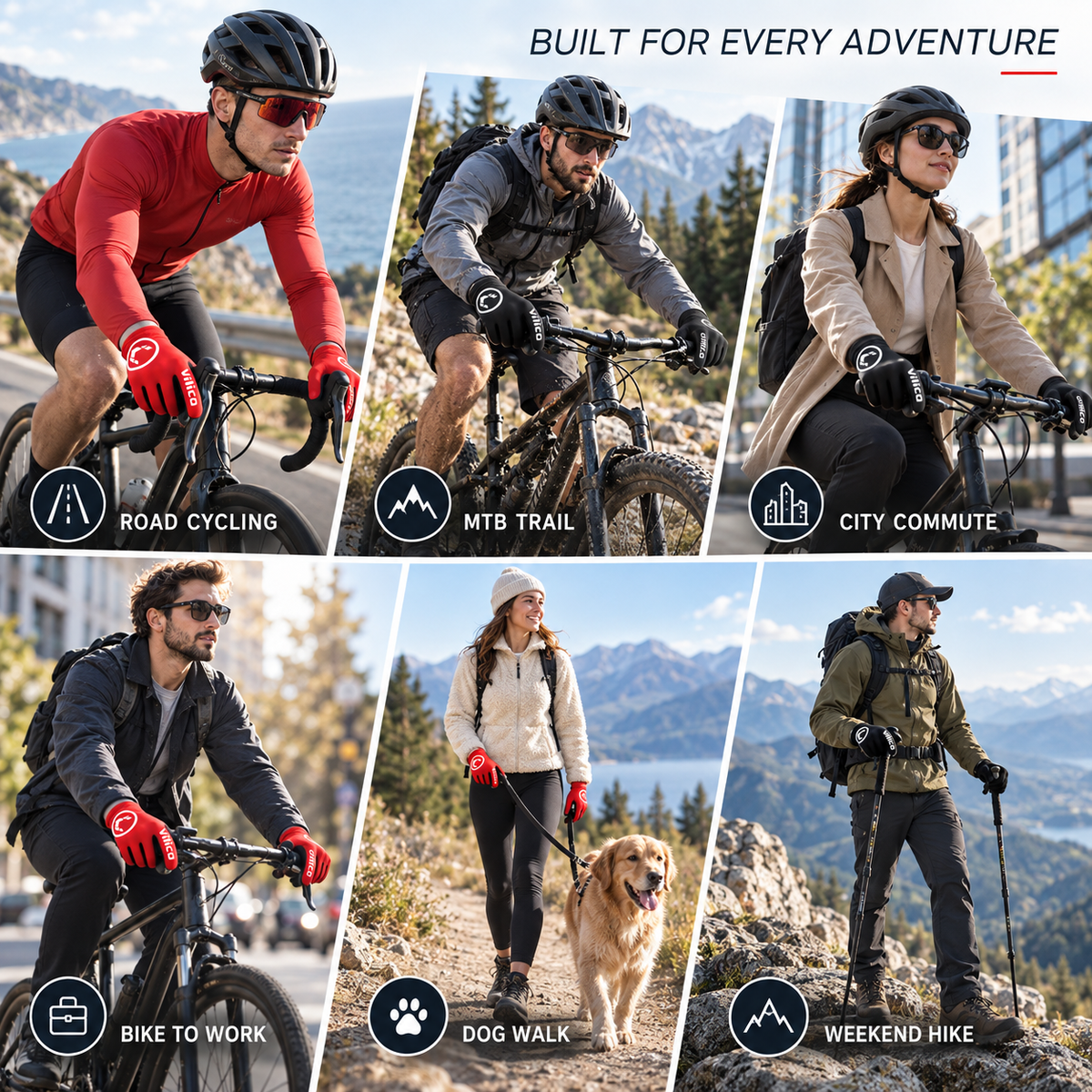 Touchscreen Gel Padded Cycling Gloves