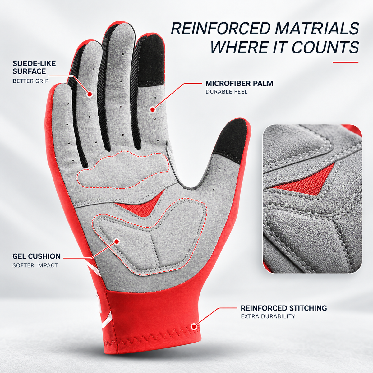 Touchscreen Gel Padded Cycling Gloves