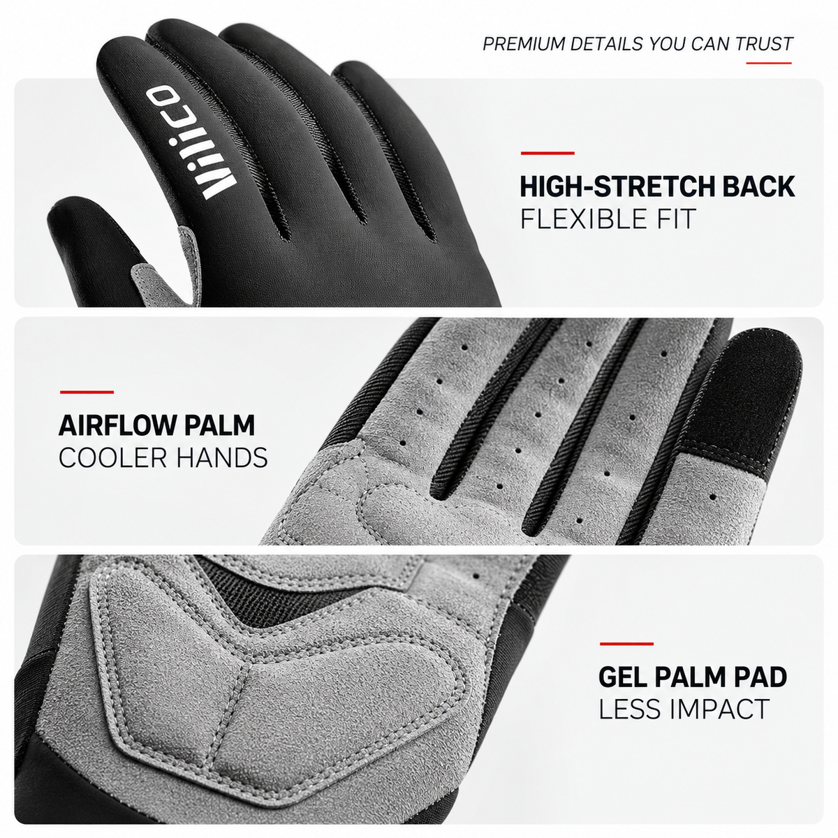 Touchscreen Gel Padded Cycling Gloves