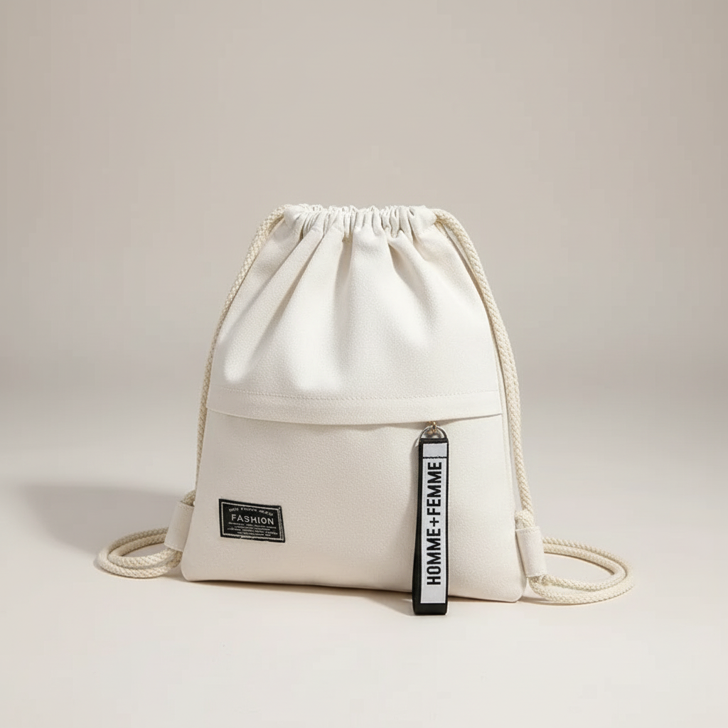 Lightweight Canvas Drawstring Backpack