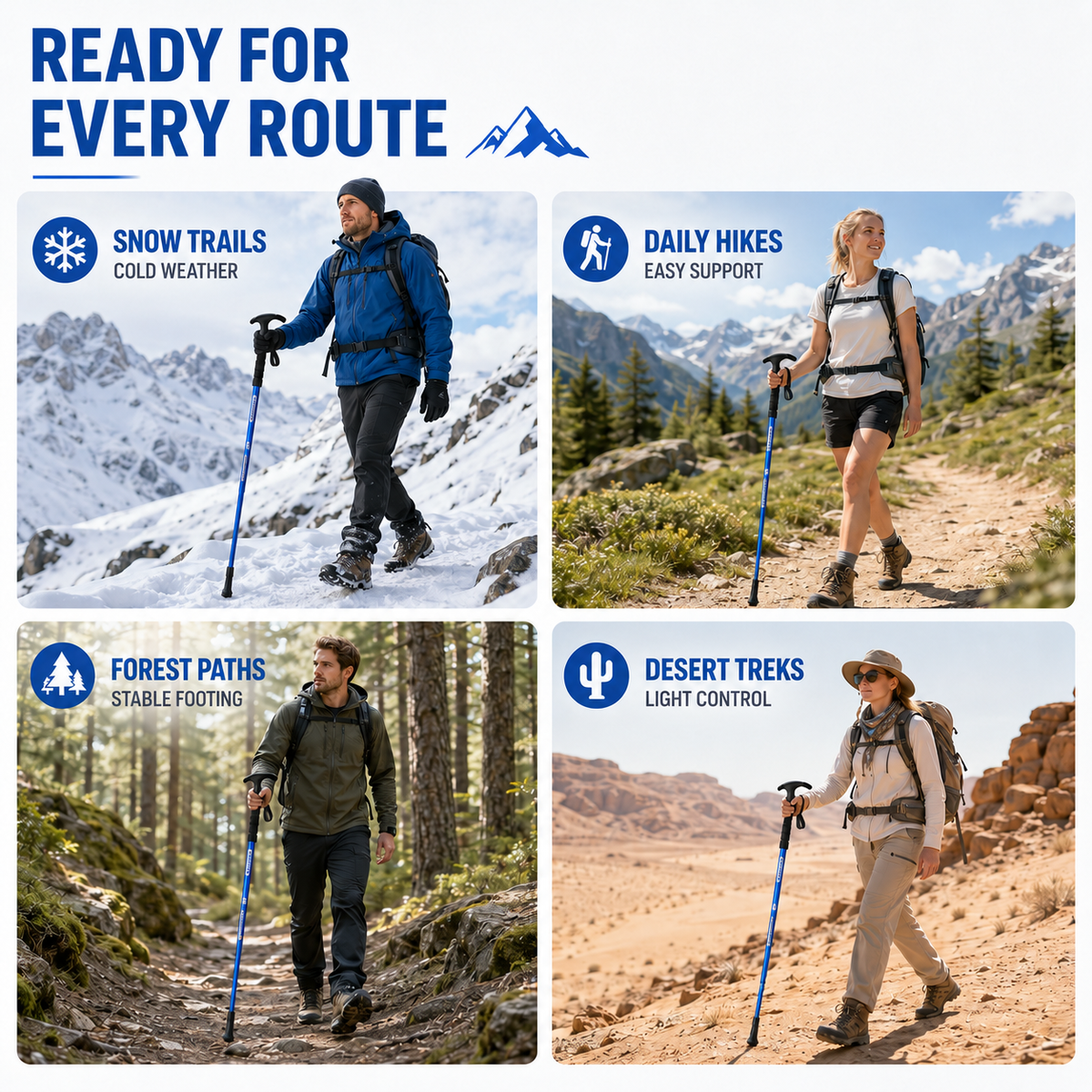 Compact Aluminum Telescopic Trekking Pole