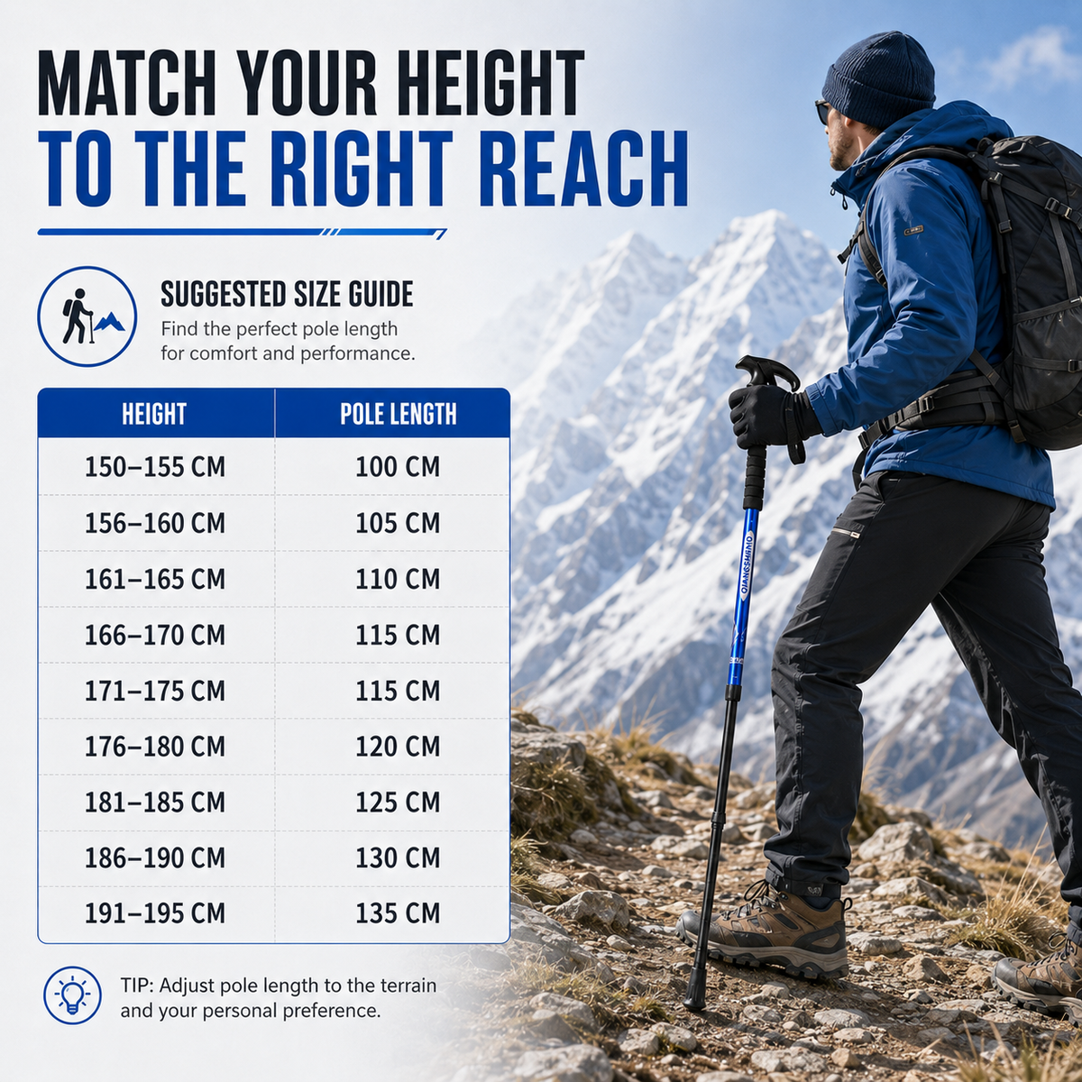 Compact Aluminum Telescopic Trekking Pole