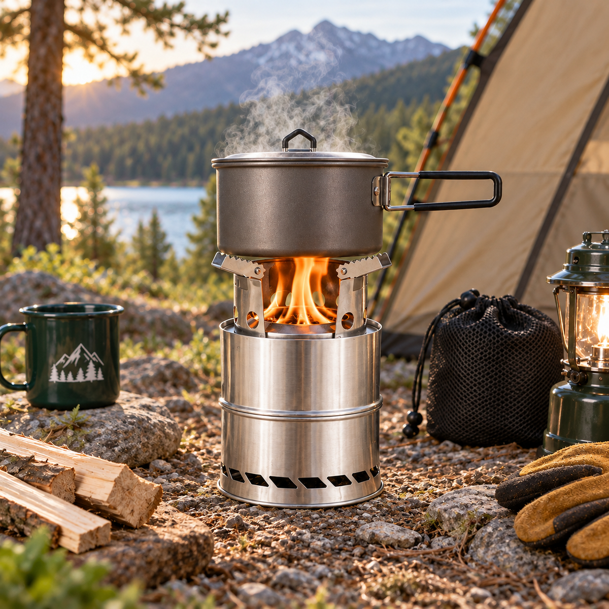 Portable Wood Burning Camp Stove