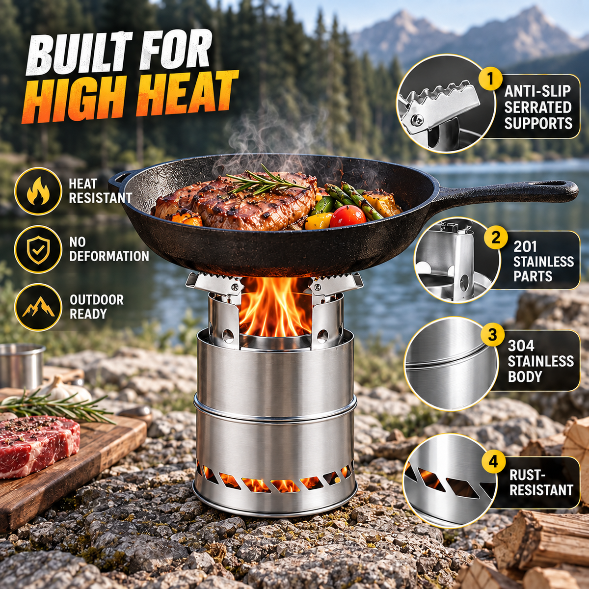 Portable Wood Burning Camp Stove