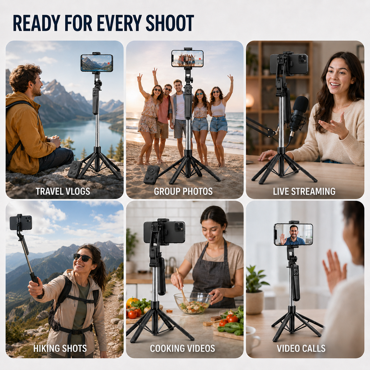 Collapsible Bluetooth Selfie Stick Tripod