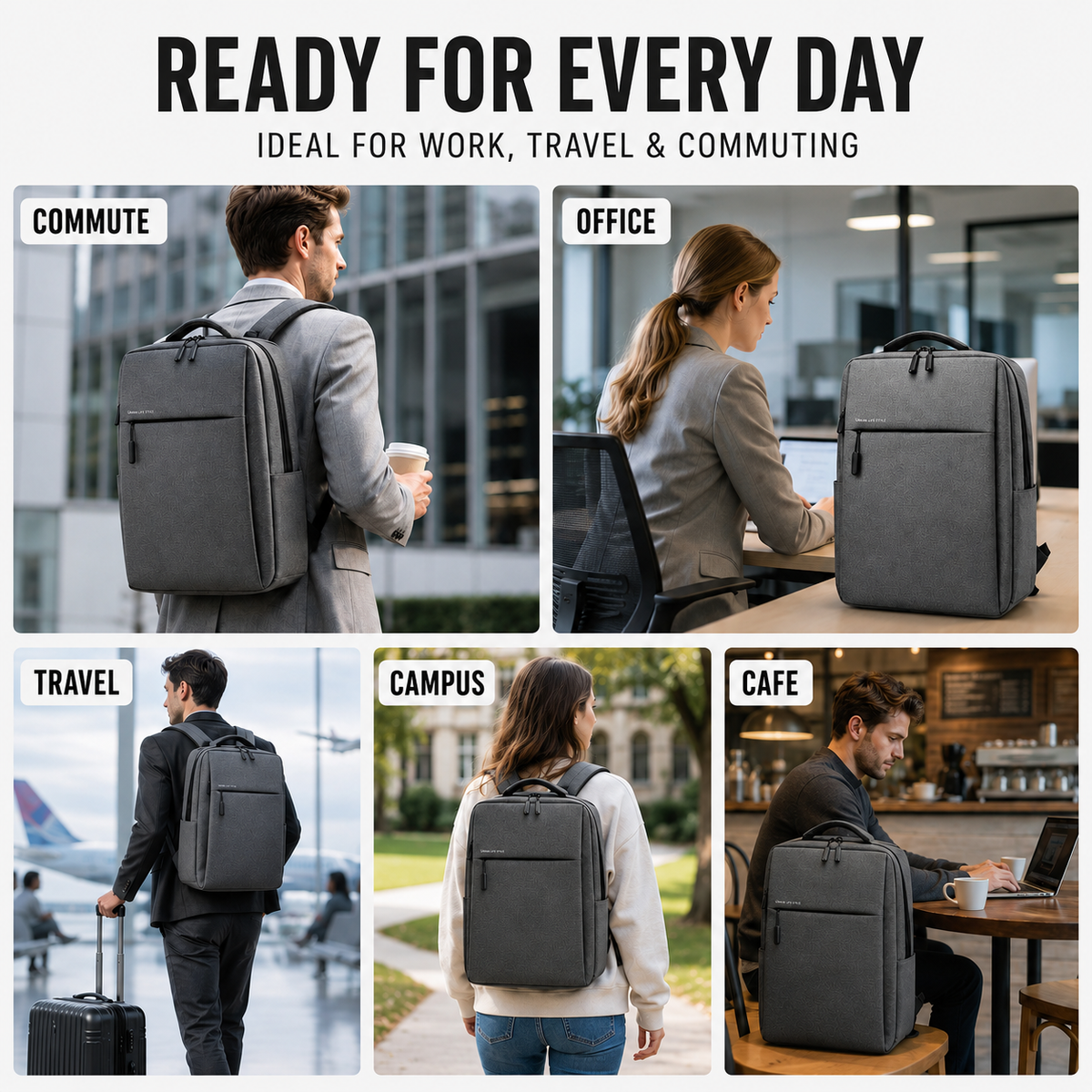 Water-Resistant Laptop Commuter Backpack