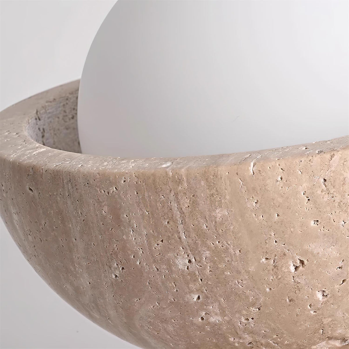 Organic Modern Travertine Glass Pendant Light