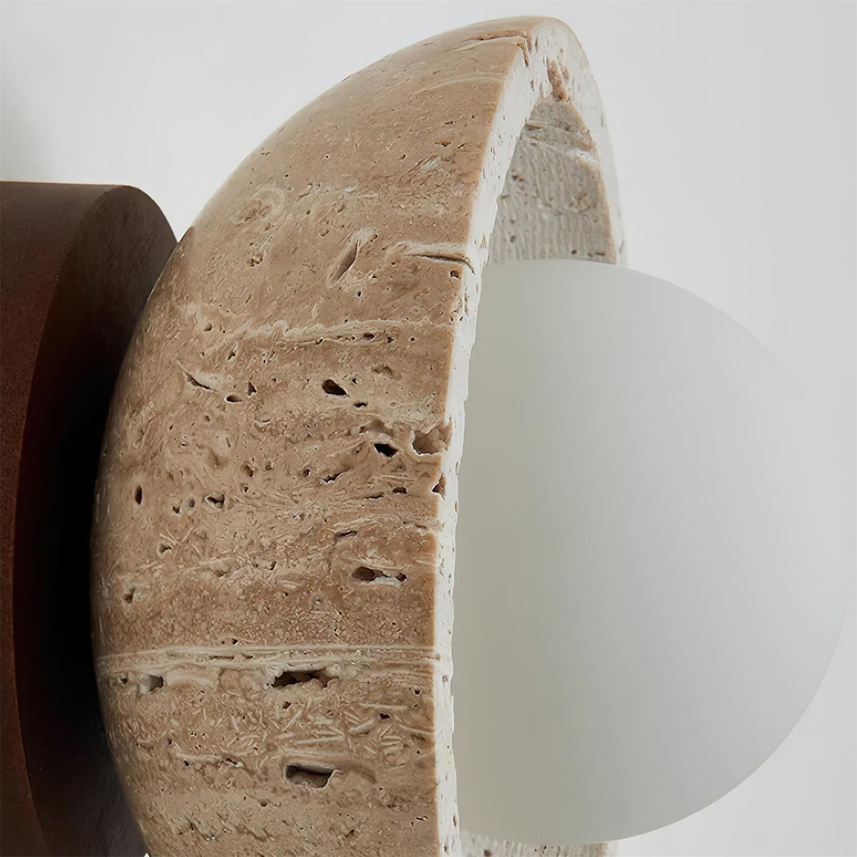 Organic Modern Travertine Glass Pendant Light