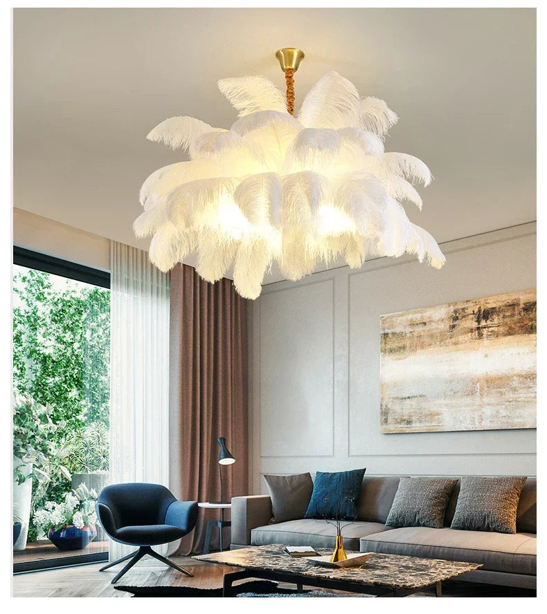 Boho Feather Pendant Chandelier