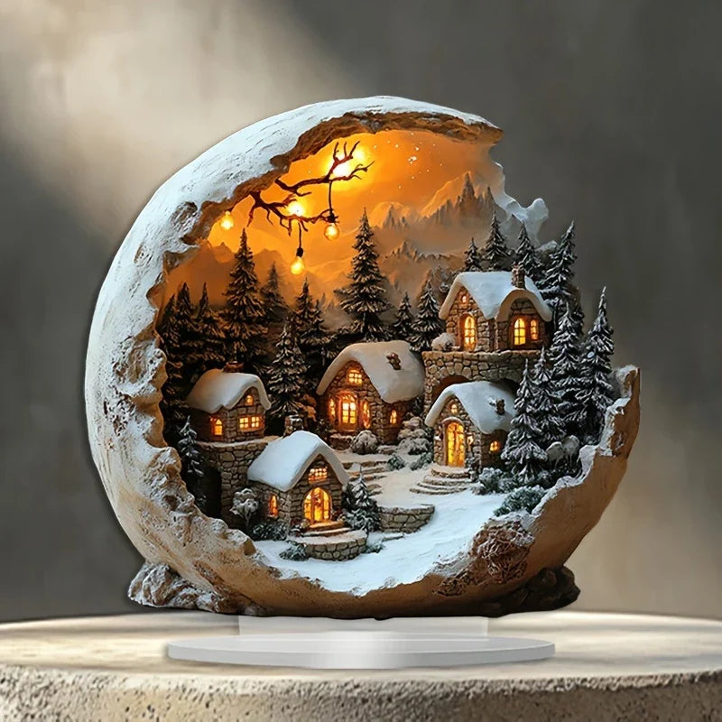 Table Decoration | Warm winter village glow