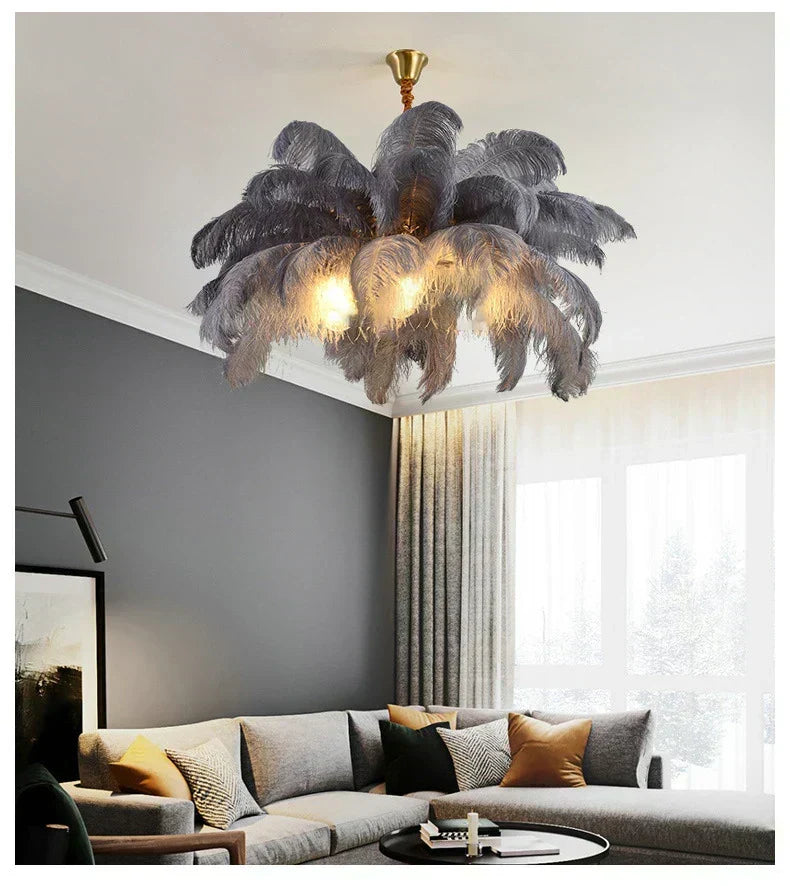 Boho Feather Pendant Chandelier