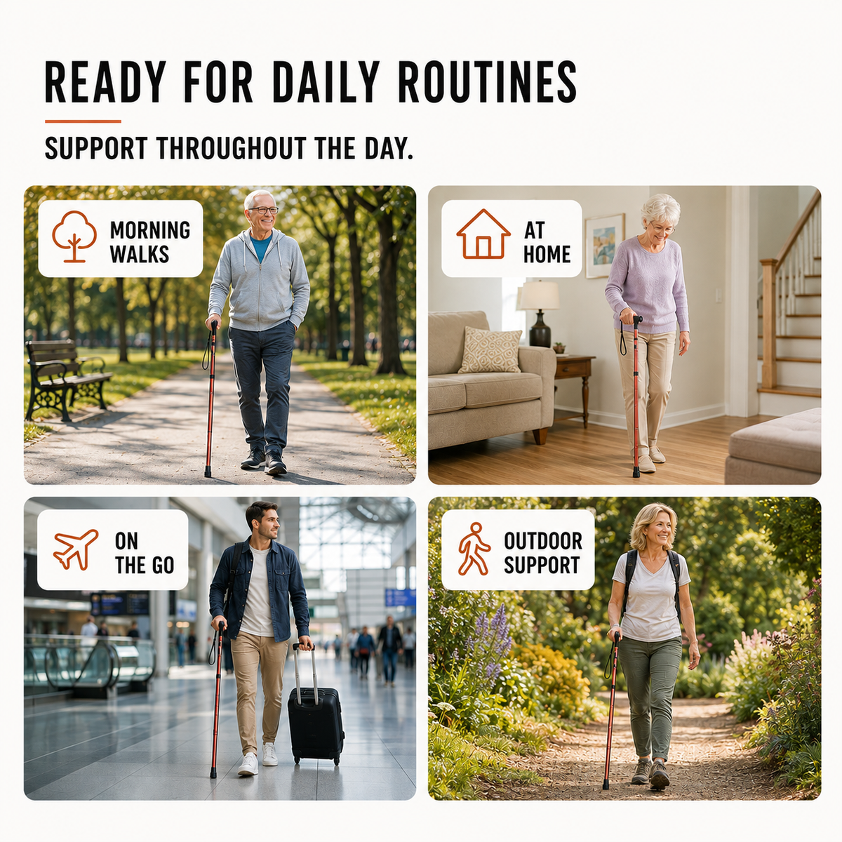 Telescopic Aluminium Folding Walking Cane