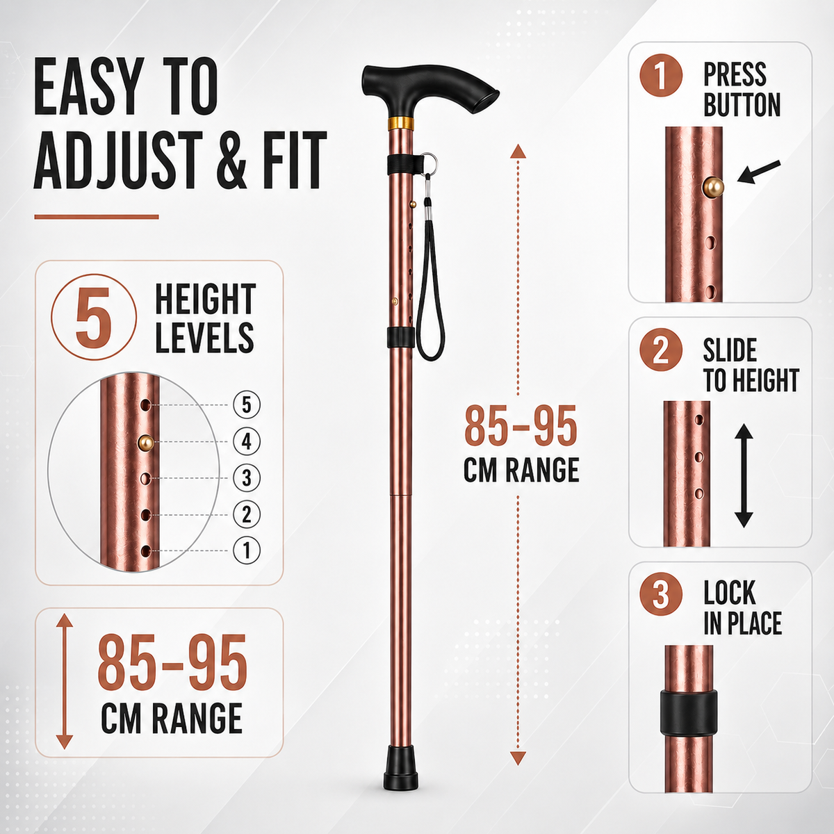 Telescopic Aluminium Folding Walking Cane