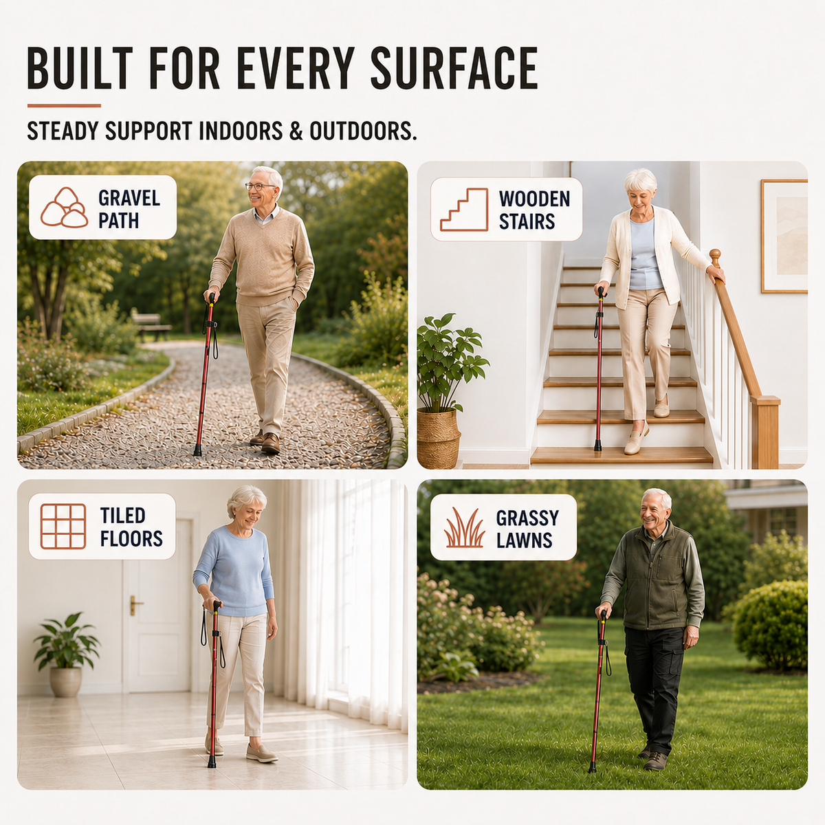 Telescopic Aluminium Folding Walking Cane