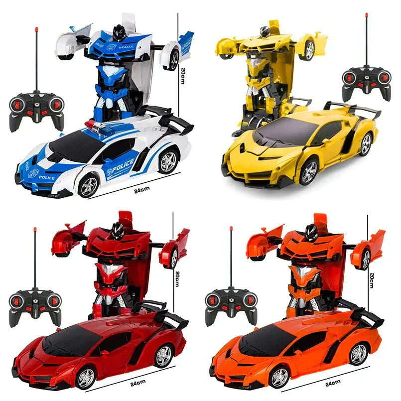 Kids Remote Control Transforming Robot Car Toy