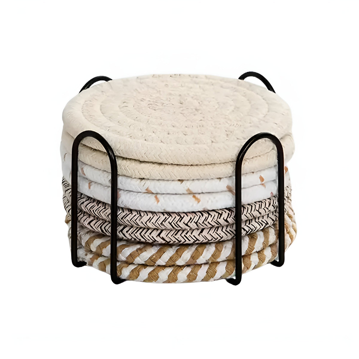 Woven Whirl Coaster Set | 8Pcs Set 8
