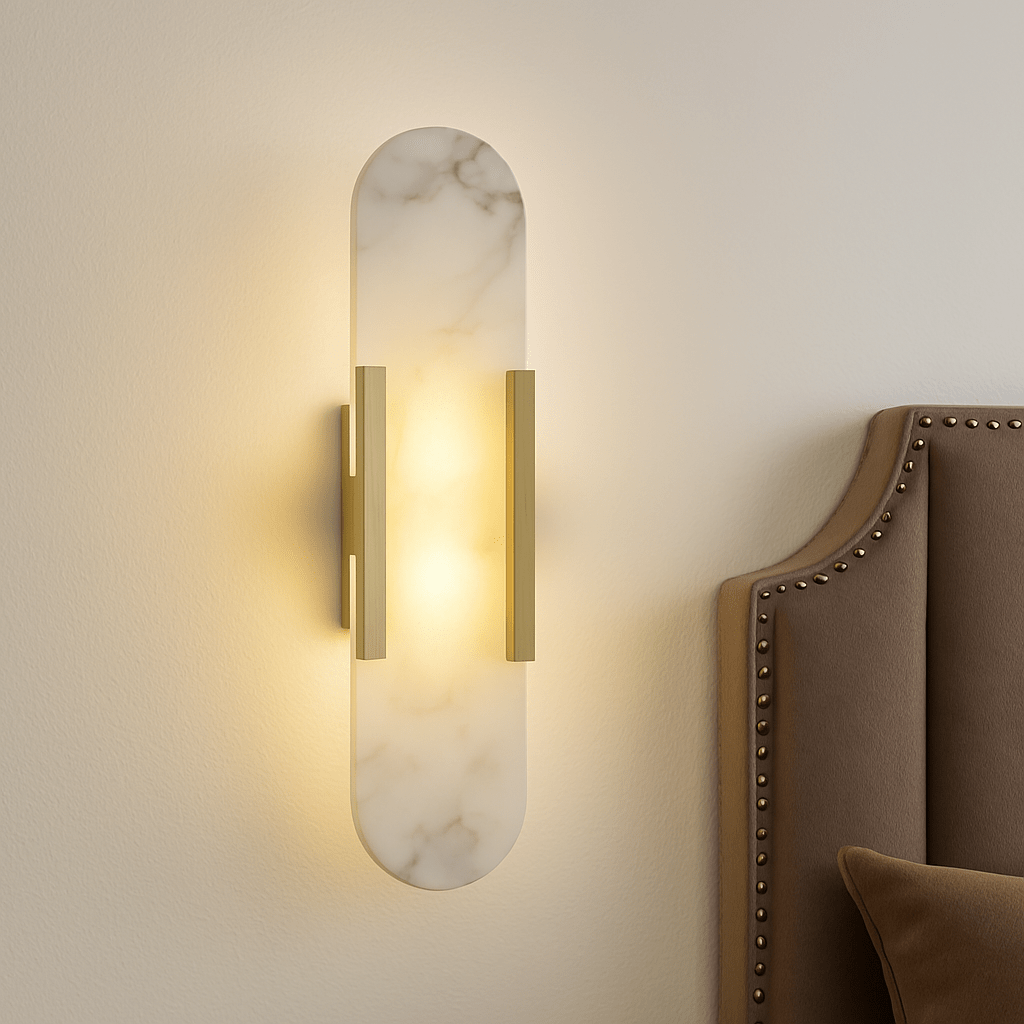 Modern Marble Brass Wall Sconce
